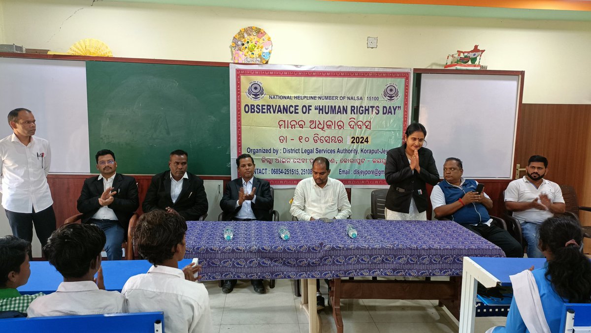 DrGayatriDevi3's tweet photo. "To deny people their human rights is to challenge their very humanity." 
Observance of International Human Rights Day by District Legal Services Authority, Koraput at Jeypore under the Chairmanship of Hon'ble Secretary, DLSA Sri Suman Jena at Govt. Upgraded High School, Tankua. https://t.co/0bEhxzHheX