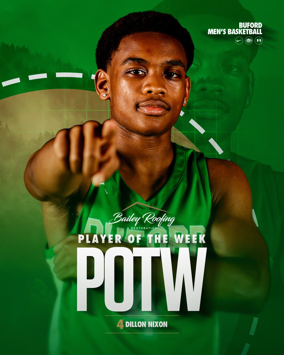 Buford_MBB's tweet photo. Congratulations to our Bailey Roofing &amp; Restoration Player of the Week ➡️ @nixdill 
 
#LevelUp | #WolfNation https://t.co/pwrW0ZfXDc