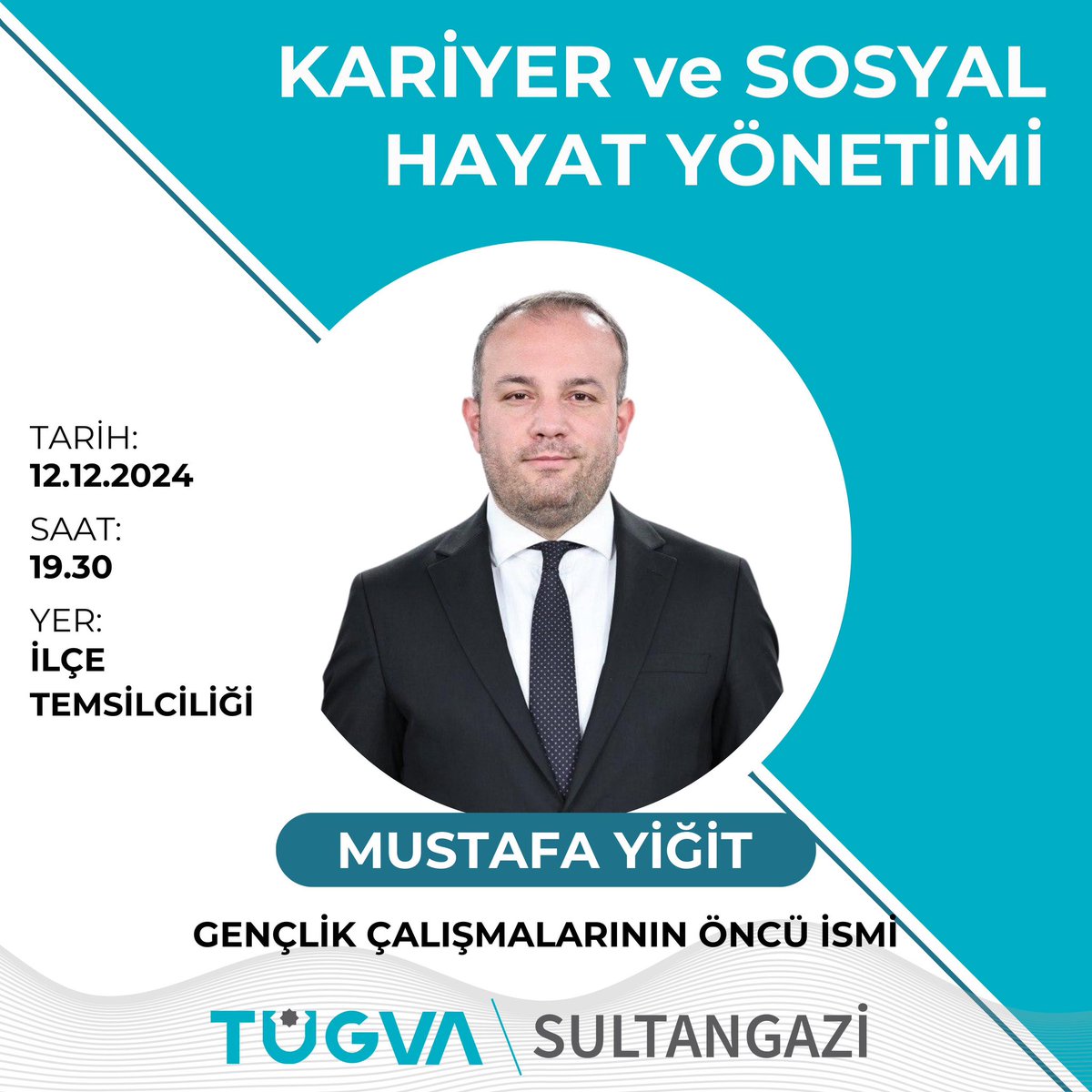 tugvasultangazi's tweet photo. Bu haftaki konuğumuz, öncü fikirleri ve liderliği ile her daim gençliğin yanında yer alan Mustafa YİĞİT Ağabeyimiz olacak.

“Kariyer ve Sosyal Hayat Yönetimi" konulu söyleşimize tüm gençlerimizi, gençlerin buluşma mekanına bekliyoruz bekliyoruz.
Mekân belli😎👇🏻
📍TÜGVA Sultangazi https://t.co/iYod2c9Ja3