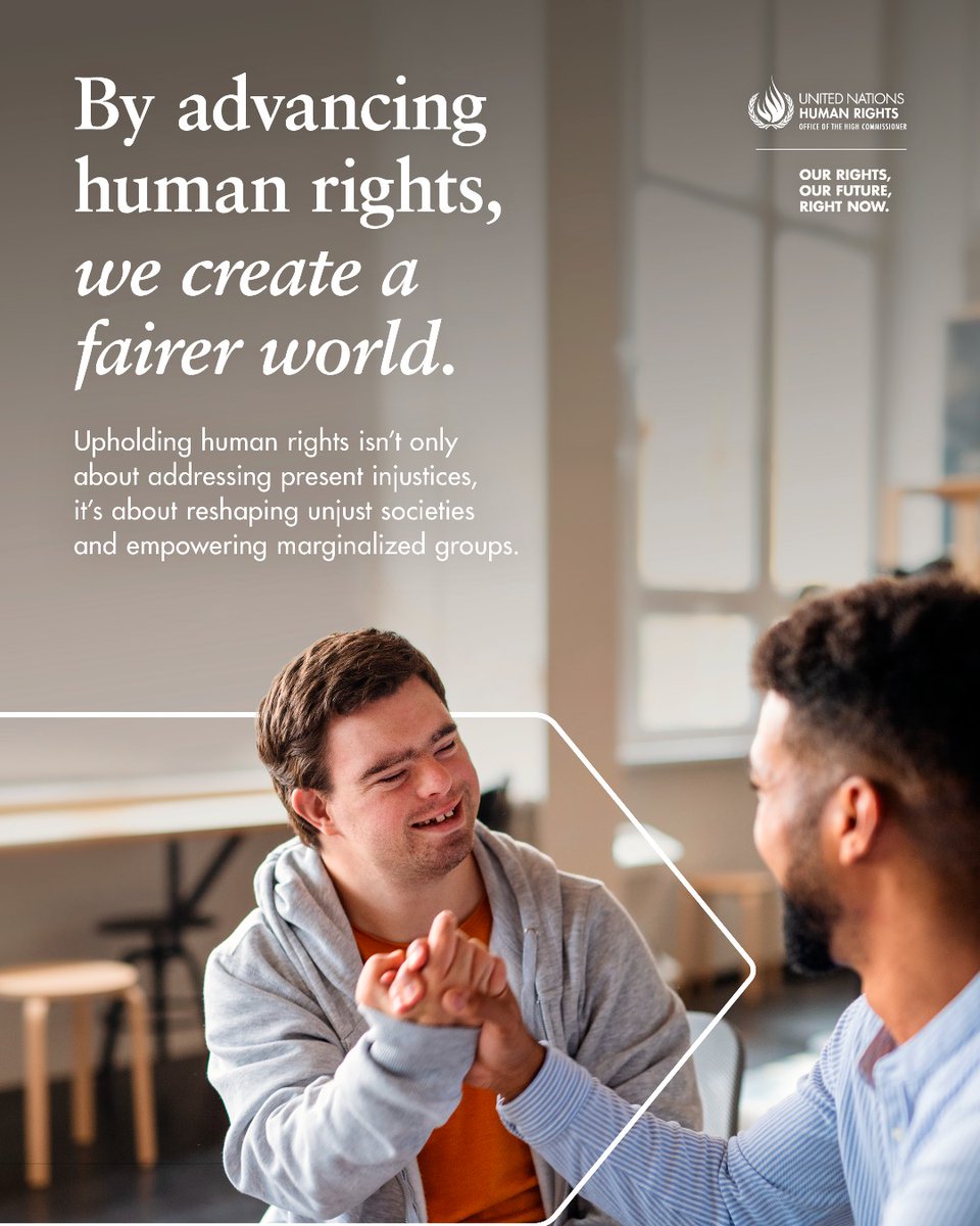 Human rights can empower individuals and communities to forge a better tomorrow. This Human Rights Day we focus on how human rights are a pathway to solutions, playing a critical role as a preventative, protective and transformative force for good.

@‌unhumanrights