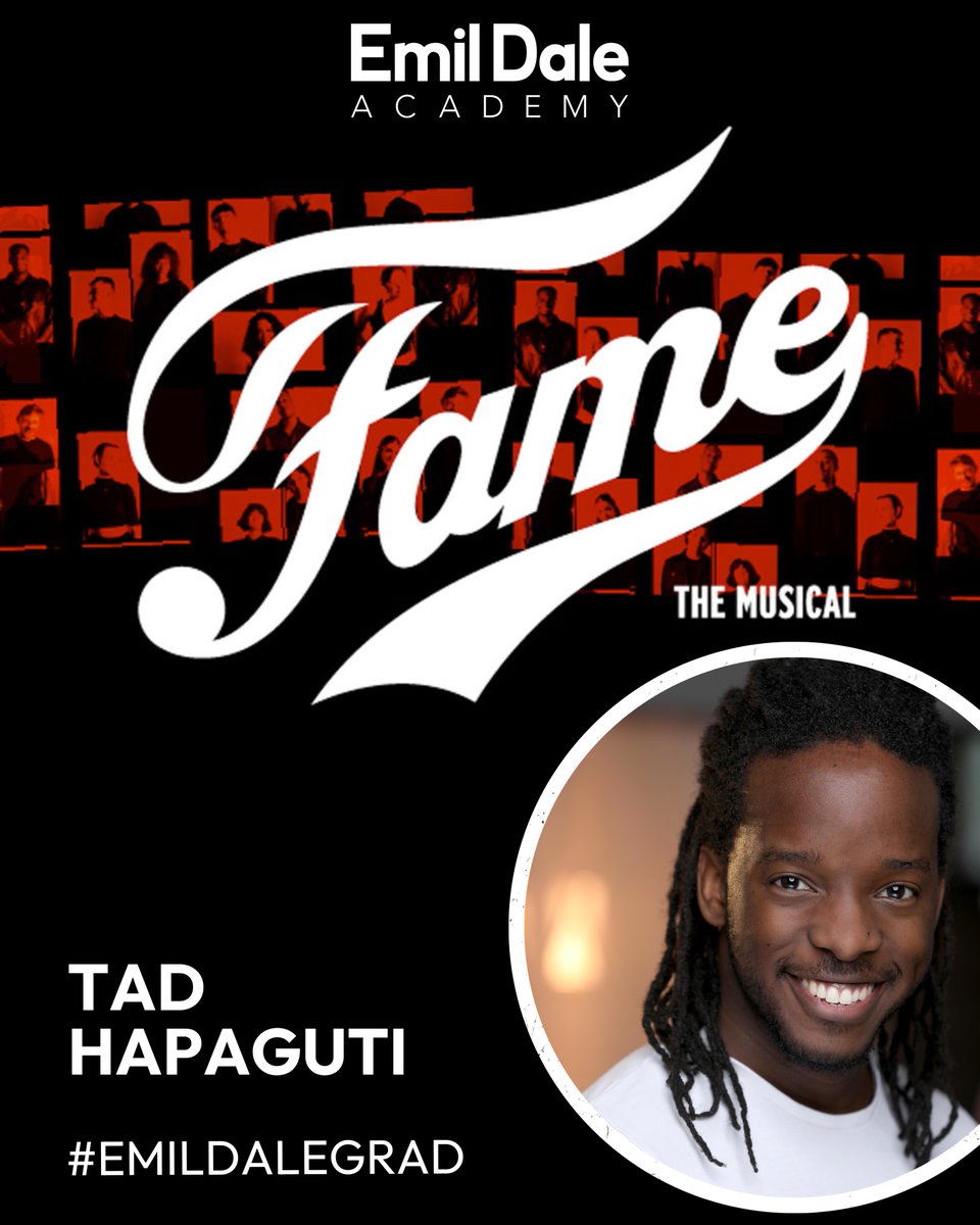 EmilDaleAcademy's tweet photo. ✨ MORE GRAD NEWS! ✨

A massive congratulations to Emil Dale Academy BA graduate, Tad Hapaguti, who has been cast as Tyrone in Fame European Tour!

We were already proud of you ⭐️

#EmilDaleGrad #theatre #emildale #fame https://t.co/diWfHhh3mE