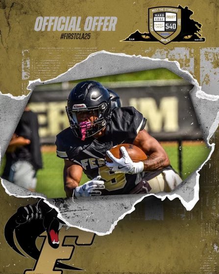#AGTG Blessed to receive an offer from <a href="/FerrumFootball/">Ferrum Football</a>. Thank you <a href="/thetruAK/">Coach AK</a> for coming to see me this morning <a href="/LC_JacketsFB/">Lee County Football</a> <a href="/CWSantia/">C.W. Santiago</a> <a href="/_Coach_Clark/">Cameron Clark</a>