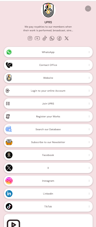 Dear Member, please discover the UPRS social media links and subscribe to our articles, bulletins, and press releases. 👉linktr.ee/UPRS_LINKS