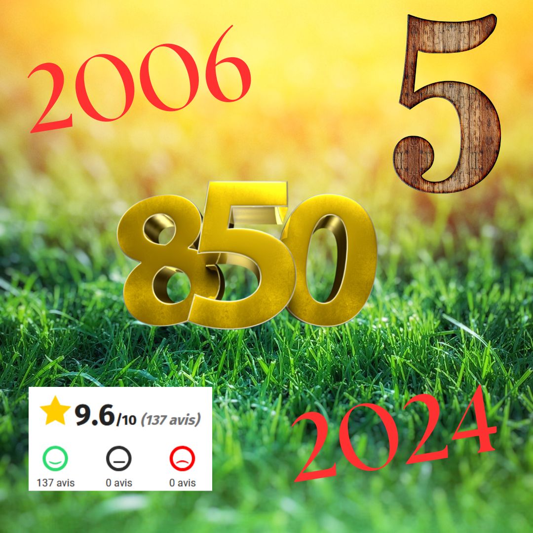 JADE Espaces Verts est à vos côtés depuis 2️⃣0️⃣0️⃣6️⃣.
Plus de 8️⃣5️⃣0️⃣ clients leur font confiance et évaluent leurs services à 9️⃣,6️⃣/🔟.
💝 Toute l'équipe de JADE Espaces Verts vous souhaite un Joyeux Noël 2️⃣0️⃣2️⃣4️⃣ !