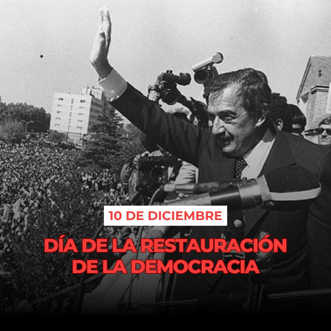 Se cumplen 41 años de la recuperación de nuestra democracia. Continuemos el camino que Raúl Alfonsin nos marcó a todos los argentinos: el de la libertad, la paz y la justicia.