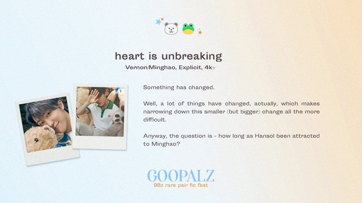 98zrarepair's tweet photo. heart is unbreaking
🐻‍❄️ vernon/minghao
🔸 4k | explicit
https://t.co/gqOyNWTOsx https://t.co/miMQGsRfOU
