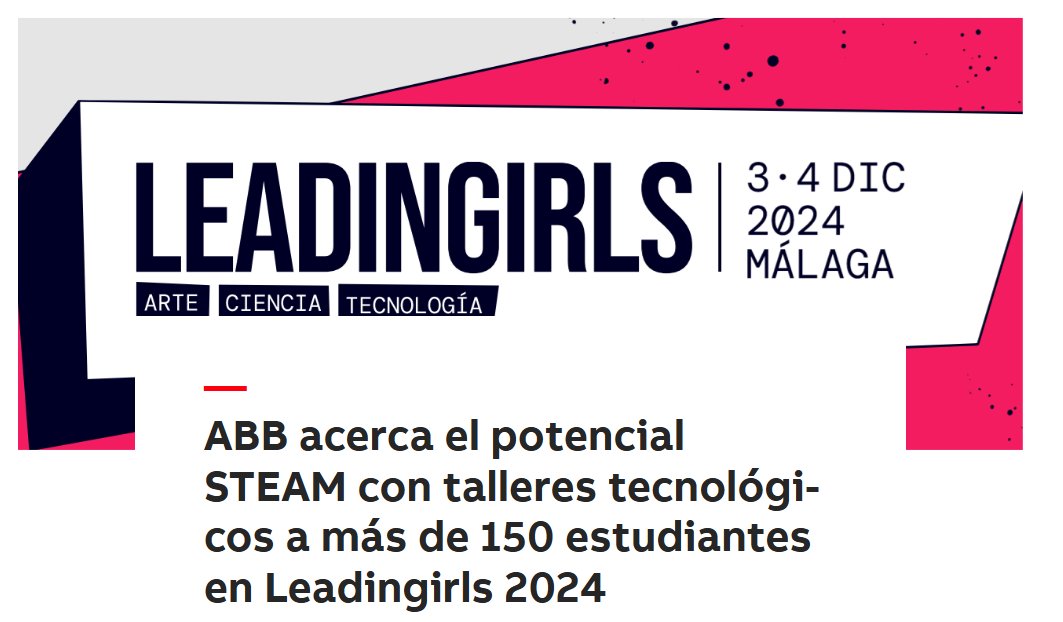 ABB en España (@abb_spain) on Twitter photo En ABB entendemos que el talento no entiende de géneros. Para inspirar con el ejemplo, hemos participado en la última edición de <a href="/LeadinGirlsEsp/">LeadinGirls</a> acercando al talento del mañana el potencial de las carreras #STEAM.
🔗new.abb.com/news/es/detail… #Inspireinclusion #EngineeredtoOutrun En ABB entendemos que el talento no entiende de géneros. Para inspirar con el ejemplo, hemos participado en la última edición de <a href="/LeadinGirlsEsp/">LeadinGirls</a> acercando al talento del mañana el potencial de las carreras #STEAM.
🔗new.abb.com/news/es/detail… #Inspireinclusion #EngineeredtoOutrun