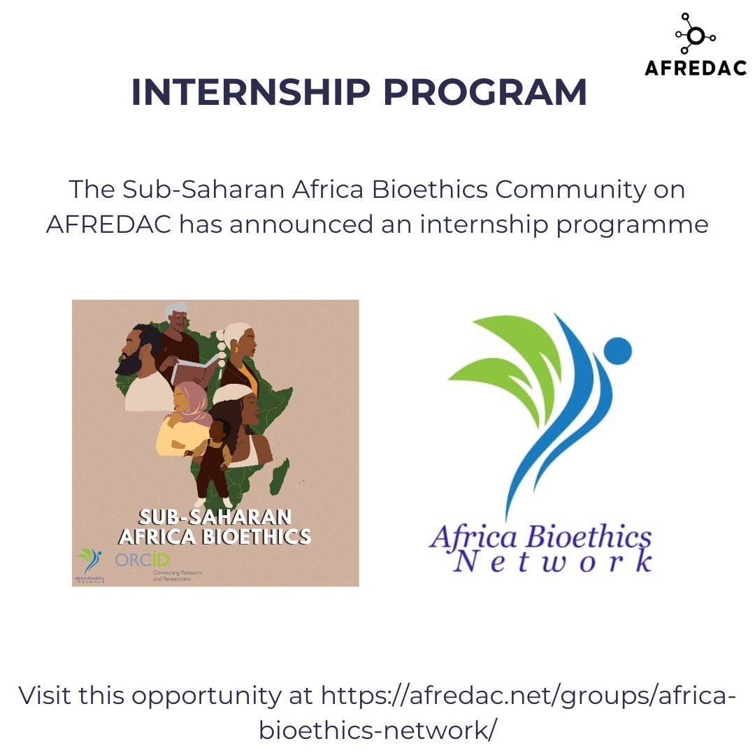 The Africa Bioethics Network has announced its 2025 Internship Program for graduate students and young professionals to contribute to ethical research and development across Africa.

🕔 Deadline: December 31, 2025

For details and applications, visit: africabioethicsnetwork.org/page46.html