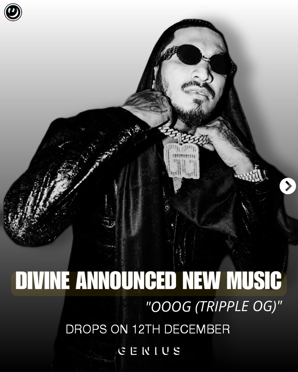 GeniusIndia_'s tweet image. NEW MUSIC: DIVINE (@vivianakadivine) announced new song 'OOOG (Tripple OG), which is set to be released on 12th December. 

What do y'all think this is a song or an album?

@gullygangindia
@MassAppealIndia

#divine #desihiphop #IndianHipHop #gullygang