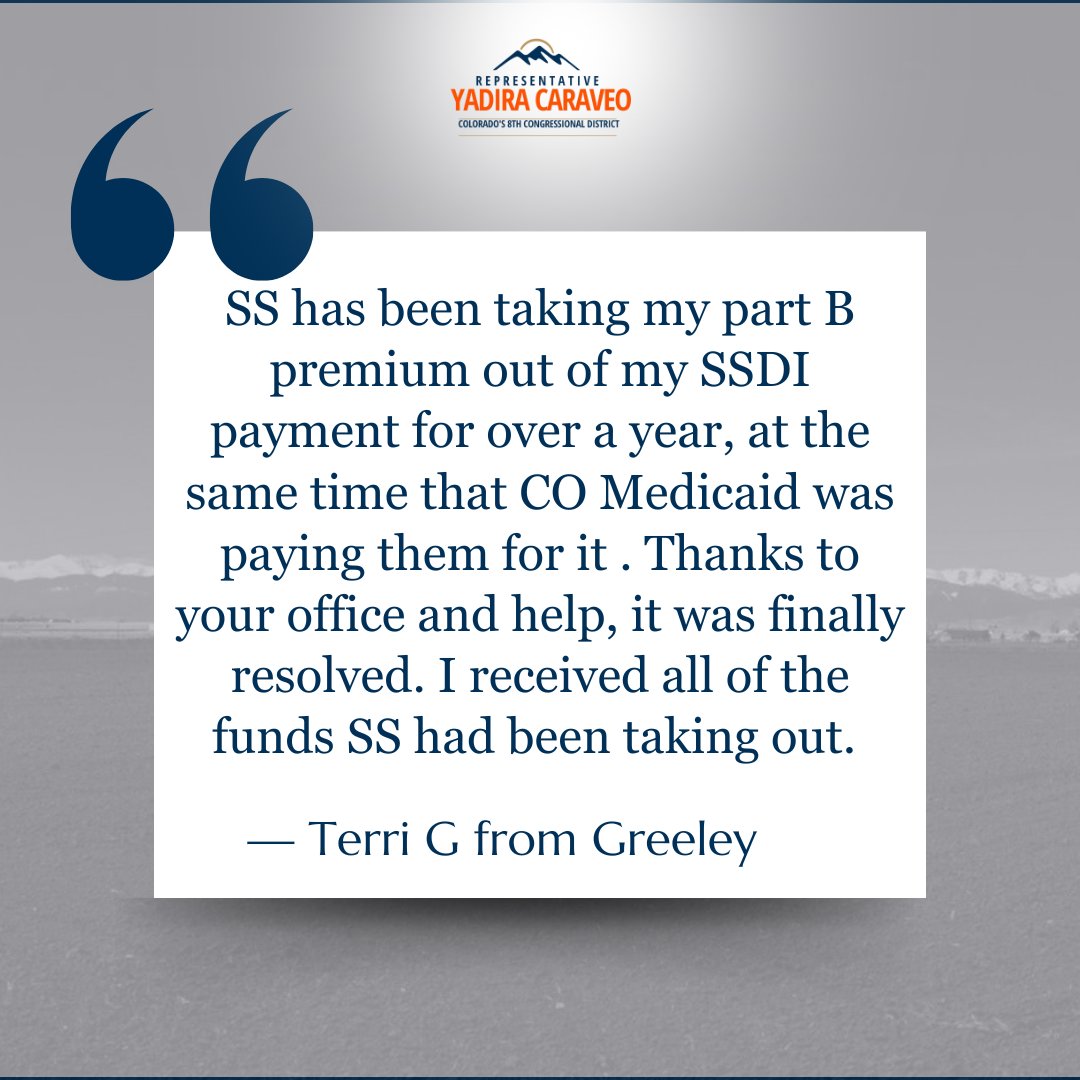 In less than two years, my office has returned over $7 million to the working families of Colorado’s 8th District.