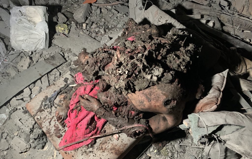 swilkinsonbc's tweet photo. Israeli bombs are vapourising Palestinian people — butchering entire families into one-bag shreds: meat piles, as @HossamShabat calls them https://t.co/FAoGSyo7bK