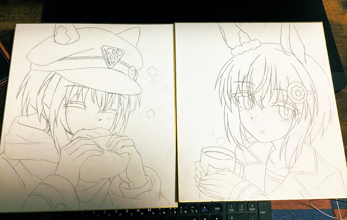 色紙の線画
もう少し調整していく 