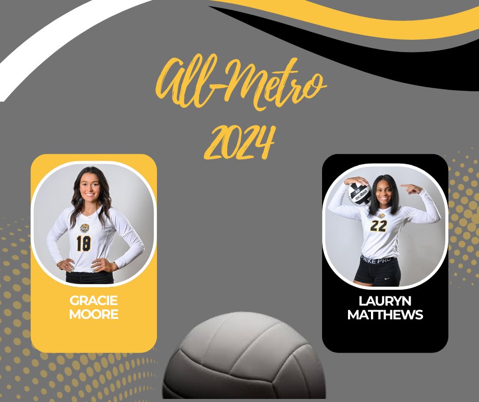UHScubathletics's tweet photo. 🏐 2024 All-Metro Team Honors 🏐

Congratulations to Lauryn Matthews and Gracie Moore for earning spots on this year's All-Metro team. https://t.co/w2qLyHjaoh