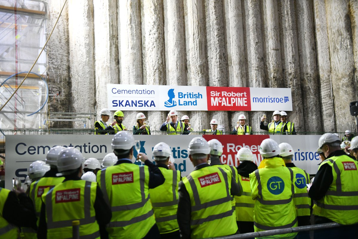 WeAreMcAlpine's tweet photo. Congratulations to the 2 Finsbury Avenue project team on reaching the lowest point of the dig, a milestone celebrated with a bottoming out ceremony 50m below ground on 56 million y-o virgin clay๐ https://t.co/x96MX7YYzd
#CommitAndCollaborate @WeAreMcalpine @BritishLandPLC https://t.co/qgeED3BgGY