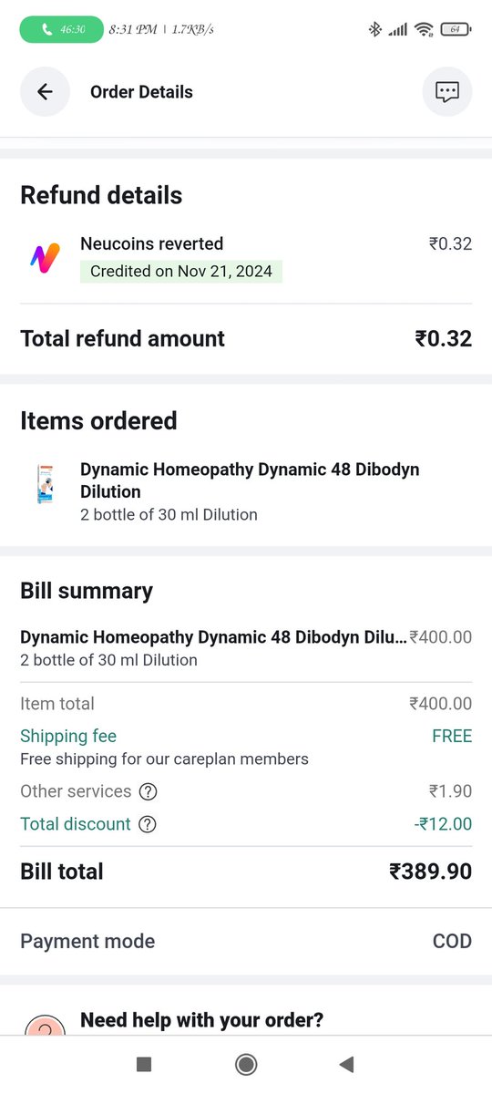saifulhaq88's tweet photo. @1mgOfficial is very much unprofessional. Delivered wrong medicine . Returned on 21.11.24. 20 days over still they didn't refund my money after several call and chats.
Order ID PO31124601202845. Please refund my money into linked wallet immediately.
#tata1mg #refund https://t.co/lSZTXW4e2U