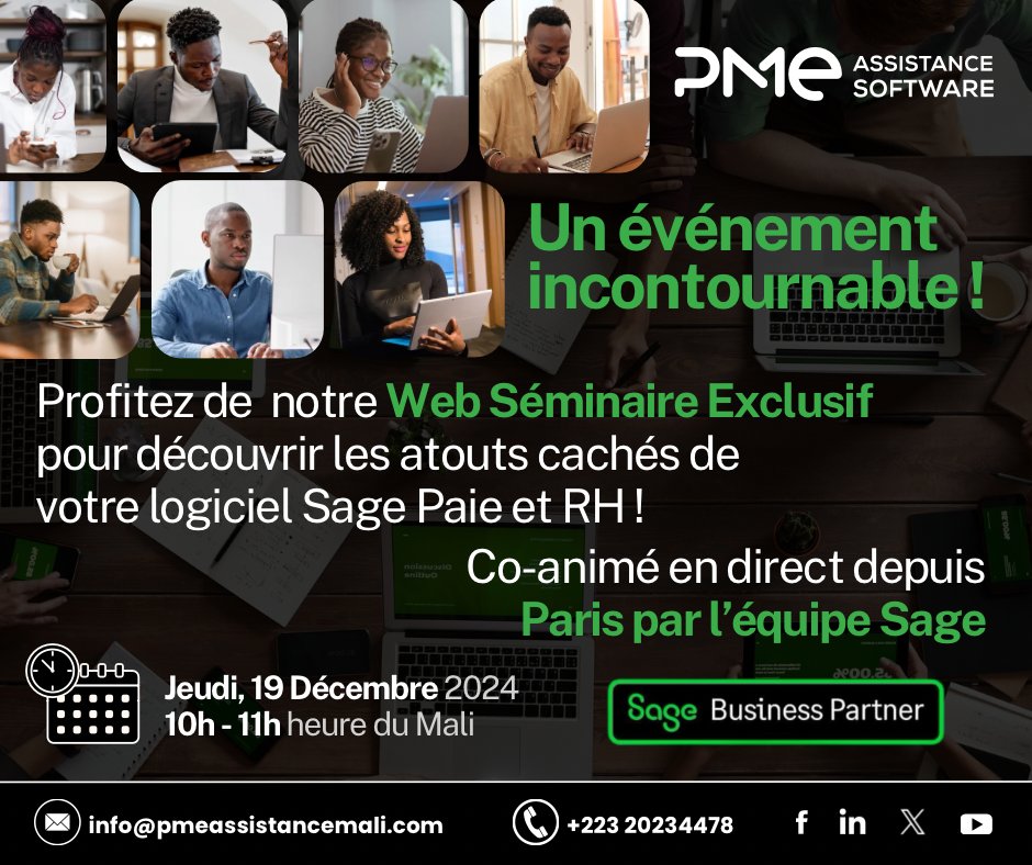 PMEAssistance's tweet photo. Que savez-vou sur Sage Paie et RH ?

Un webinaire exclusif vous attend pour révolutionner la gestion de vos processus RH et optimiser votre croissance.
En rejoignant les experts de Sage en direct et nos consultants, vous participerez à un échange pratique et enrichissant. https://t.co/BYzvOix6tZ