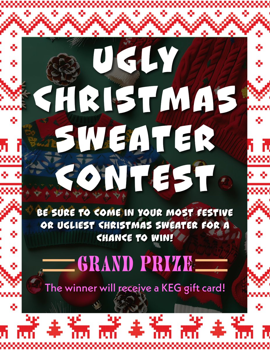 MitsuBarrie's tweet photo. Location: #BarrieMitsubishi
When: December 12, 4 PM - 8 PM

We’re excited to see everyone’s holiday spirit and creativity! 

#UglySweaterContest #GingerbreadHouseContest #HolidayFun https://t.co/rKv3ONgUij