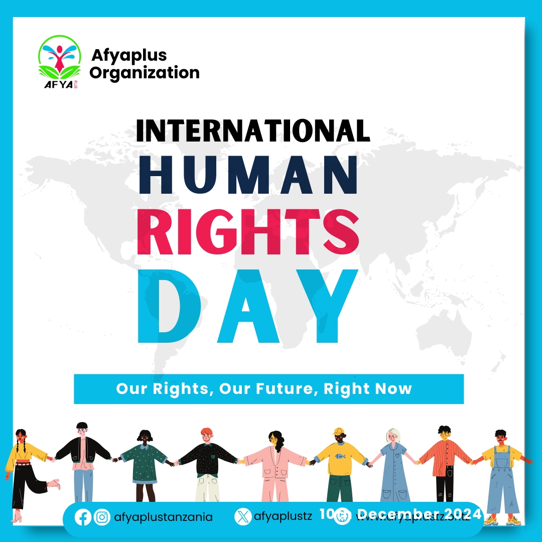 AfyaplusTz's tweet photo. Happy  International Human Rights Day, we celebrate the 2024 theme: “Our Rights, Our Future, Right Now” a reminder that human rights are the foundation for building a brighter, more just world for everyone. 💪

#Afyaplus  #AfyaplusOrganization  #HumanRightsDay2024 https://t.co/HcsoegRUkv