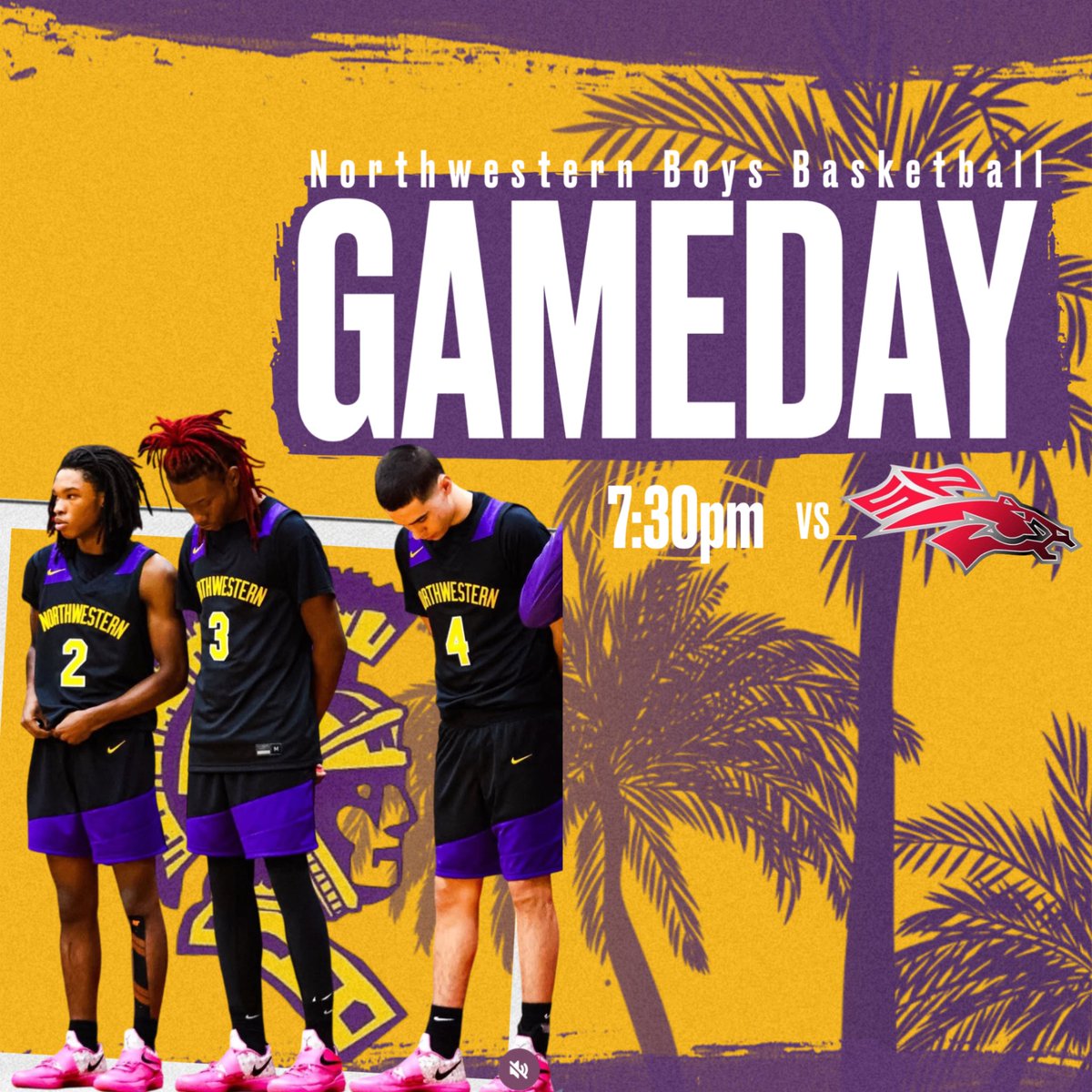 Game Day❕💜💛Varsity Boys 7:30pm at Northwestern High School #BeatSP