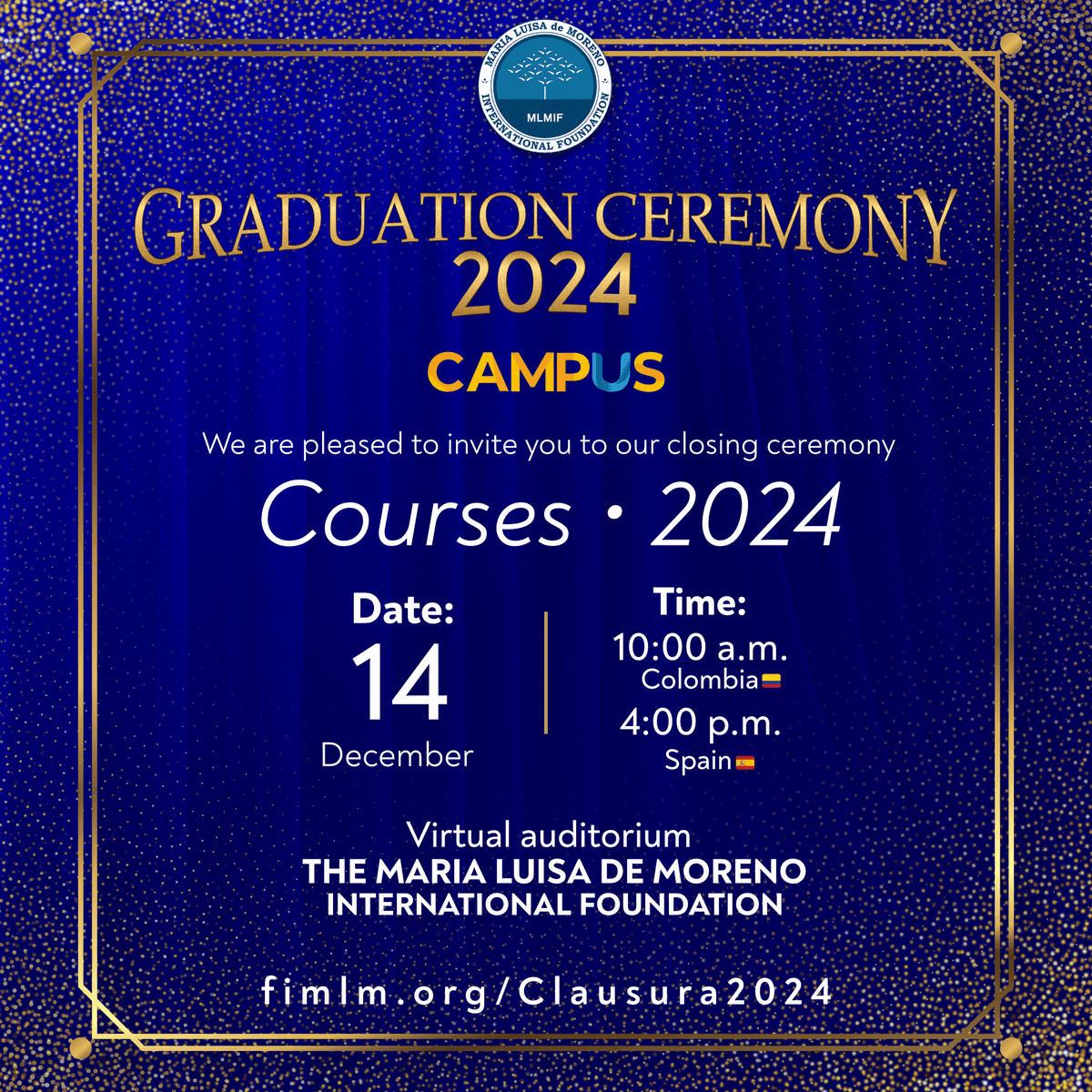 FIMLM's tweet photo. ¡Te invitamos a la clausura del #PromCampus2024! 👩🏼‍🎓👨🏻‍🎓

Nuestros estudiantes ya están listos para la culminación de este gran logro académico y ¡tú los puedes acompañar!

🗓️ Sábado 14 de diciembre
⏰ 10:00 a. m. 🇨🇴 | 4:00 p. m. 🇪🇸
📺 Transmisión en vivo: https://t.co/XSMM32efAh https://t.co/6KKctt96UJ