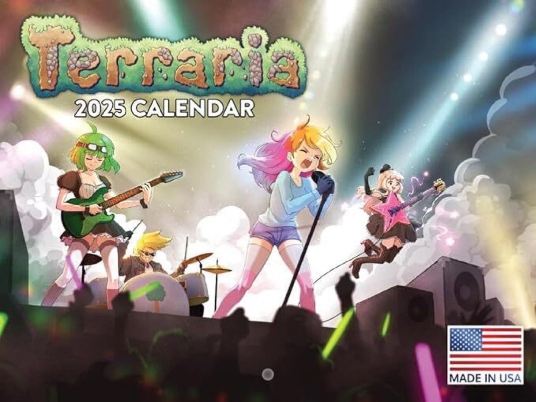 Terraria_Logic's tweet photo. The 2025 Terraria calendar is full of art from some talented Terrarians and we just LOVE it 😍 Grab yours here https://t.co/KQeyxy9rv2 https://t.co/YeYlrY9jww