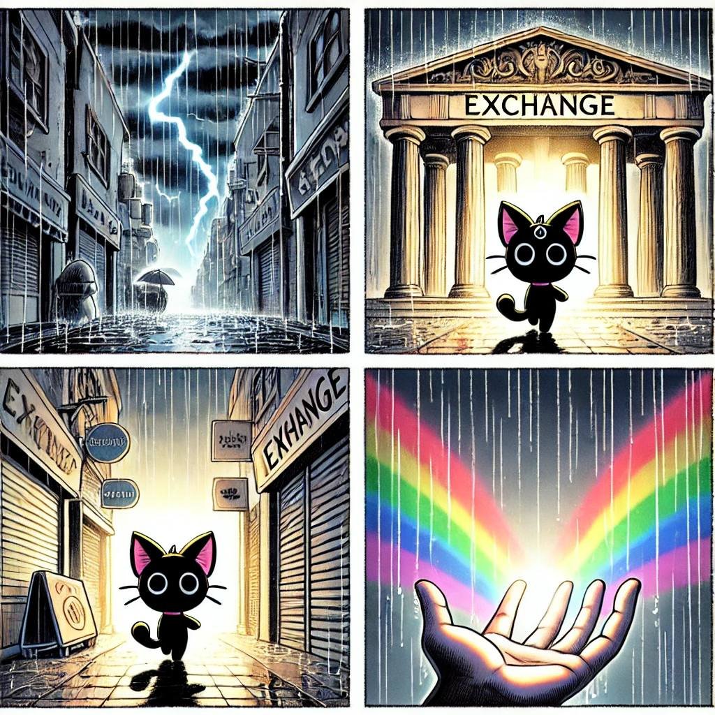 ChienAlan1's tweet photo. It's a rainy day, the thunderstorm is coming!
MewMew is finding the exchange... 
But all of them are closed! 
Maybe we should wait for the power of golden holder to let MewMew get stronger!

Stay tuned, To be continue.....

#MewMew #KRC20 #Kaspa https://t.co/9ovo7pbh1U