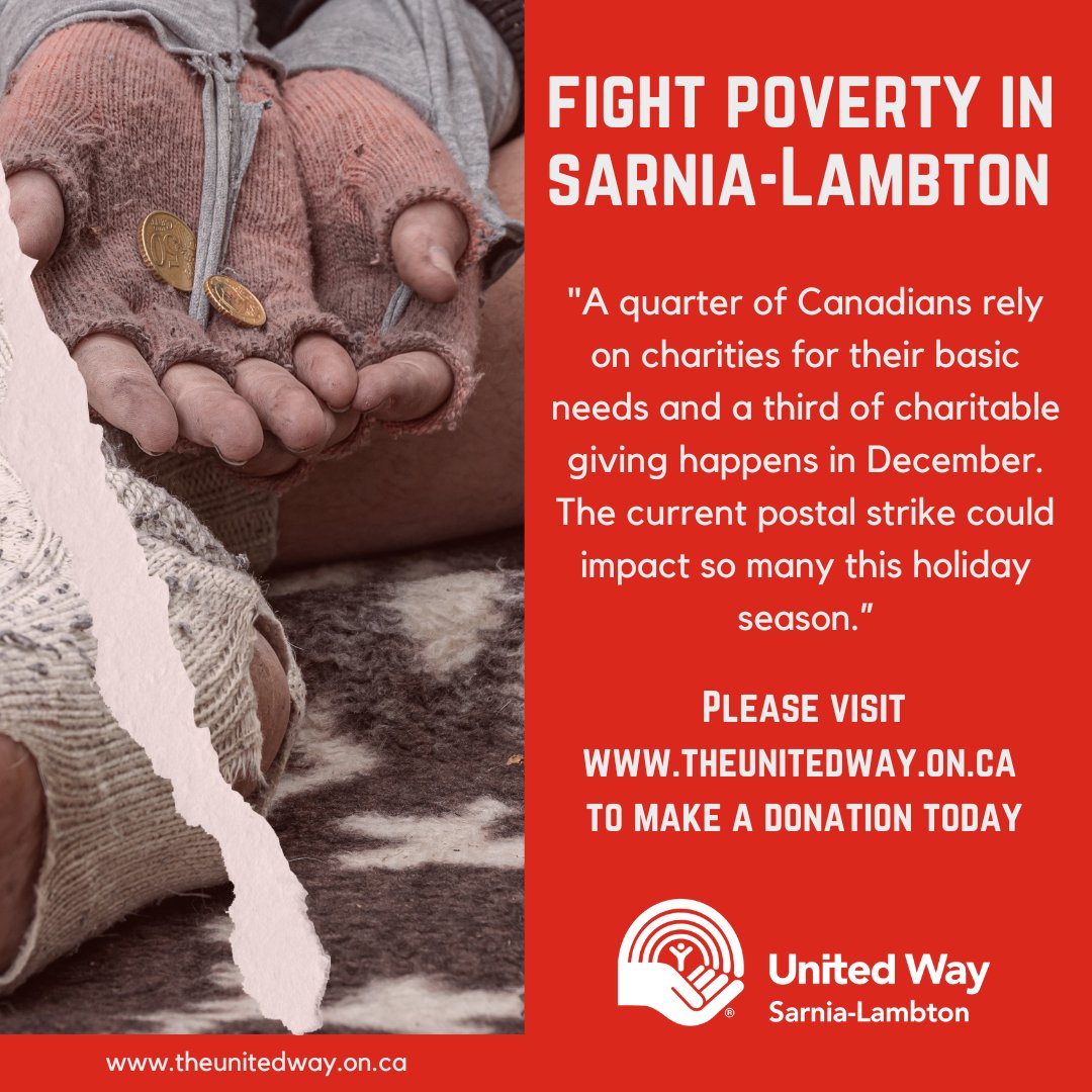 The United Way of Sarnia-Lambton funds a number of poverty related programs right here in our community. Please help us continue to help those most in need this holiday season.

To make a donation, please visit this link: bit.ly/UnitedWaySarni… 

Thank You!

#UnitedWaySarLam