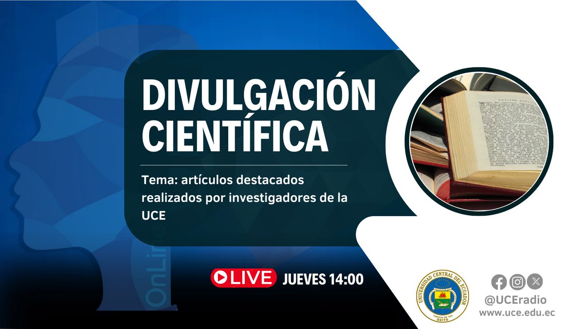 #Programa

En tu programa #DivulgaciónCientífica reflexionamos sobre los artículos destacados realizados por investigadores de la UCE.

Escúchanos uce.edu.ec