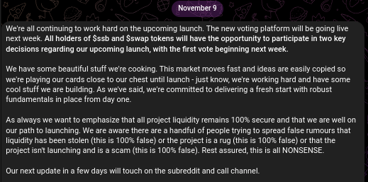 KingOfCapsSSB's tweet photo. The funny part about #DavidGilbert @SSBceo and @SatoshiStBets is that they claimed this accusations as fake, 100% false, and NONSENSE. Made a statement on that on 9th of November. Made promises for the next week.
And then ... failed. #ssbtoken #ssb #ssbcoin https://t.co/DdTuMpV31X