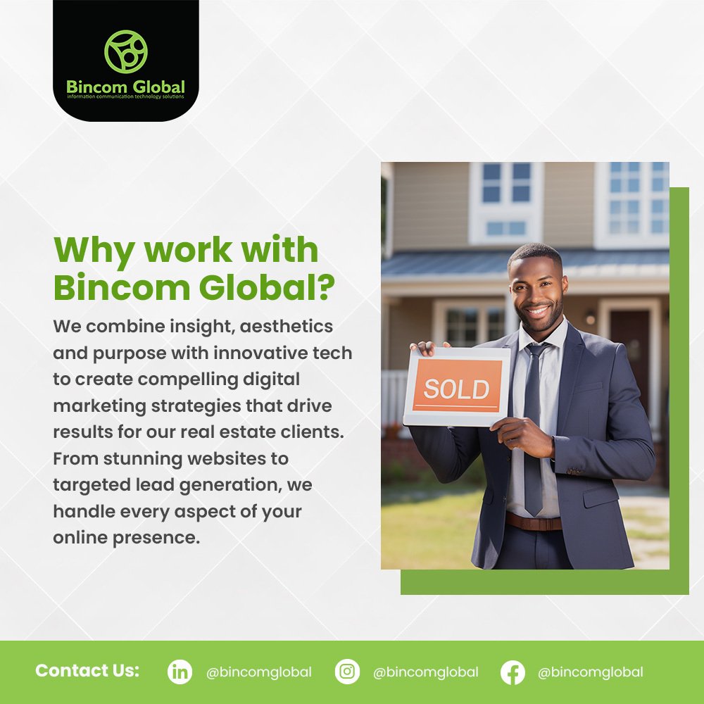 bincomict's tweet image. We are passionate about unlocking the true potential of your online presence. We create a digital presence that reflects your expertise, resonates with your target audience, and drives your business forward. Want to learn more? Contact us today!

#BincomGlobal #realestat