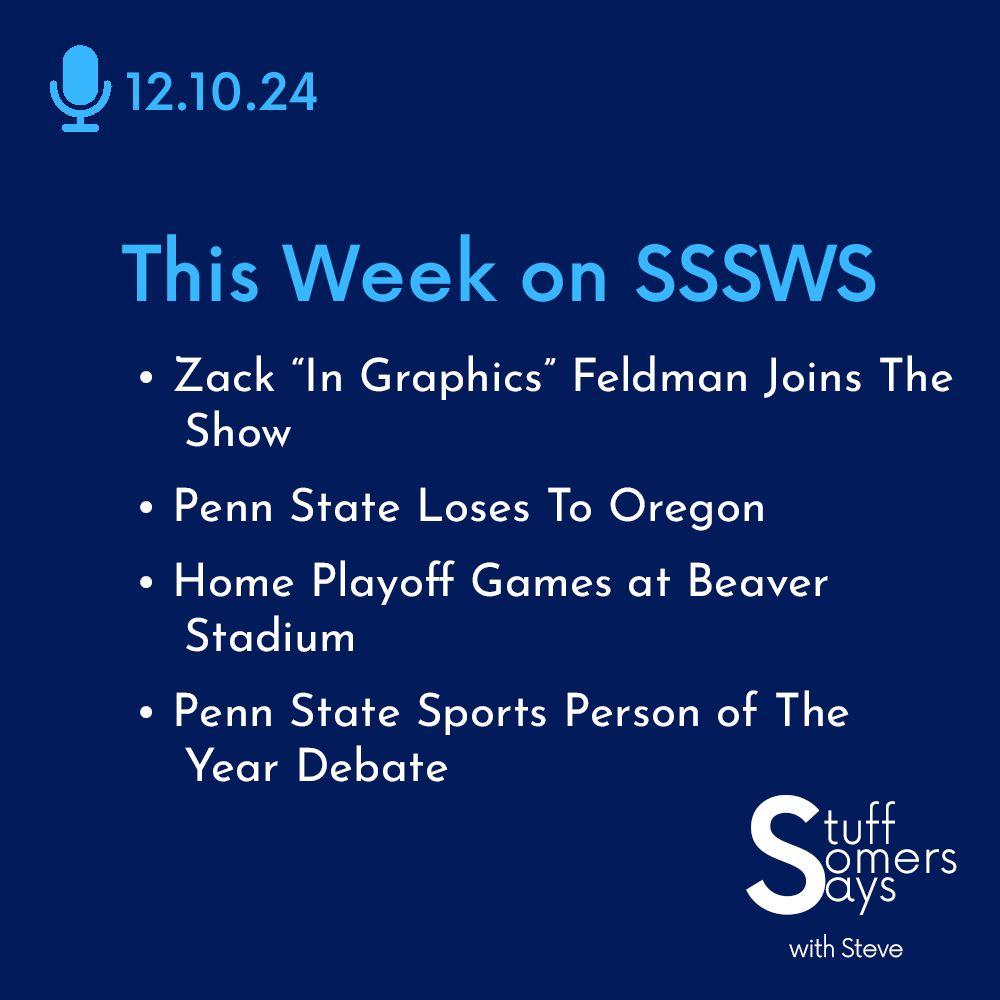 StuffSomersSays's tweet photo. We have the biggest star in sports media this week on the podcast. Penn State alum @zackfeld52, aka Zack In Graphics, joins the show to chat about his career and takes us behind the scenes of the CFP Selection Show. 

🎙 https://t.co/IdmgC37qch https://t.co/JbQtRZ5ZSW