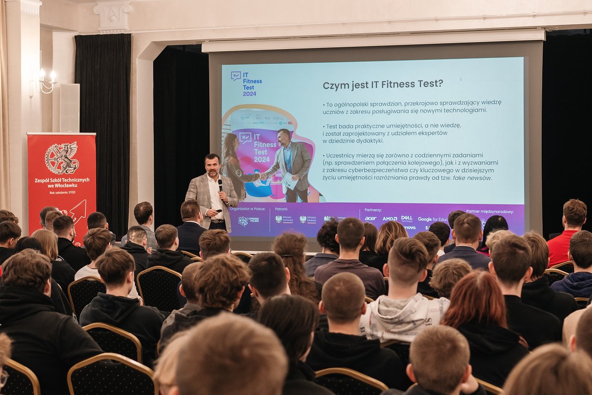 Nagrody w ramach #ITFitnessTest trafiły we wtorek także do najlepszych uczniów, nauczycieli i szkół z Włocławka. To stutysięczne miasto wyprzedziło dużo większe metropolie i jest krajowym liderem, jeśli chodzi o liczbę uczestników pod względem liczby mieszkańców.

🏆 Co ważne – z