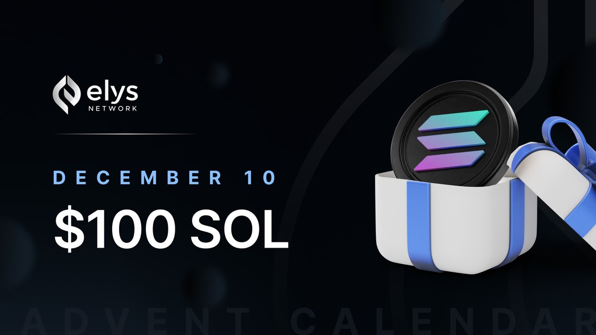 Elys Network (@elys_network) on Twitter photo Advent Calendar Day 10: $100 in SOL! π
Your challenge today:
βͺοΈ Follow <a href="/elys_network/">Elys Network</a>
βͺοΈ RT this post π
βͺοΈ Complete the sentence below in the comments π¬
πΈππ¦π πππ‘π€πππ πππππππ‘ ππ ___
Ends at 23:59 UTC today π«‘ Advent Calendar Day 10: $100 in SOL! π
Your challenge today:
βͺοΈ Follow <a href="/elys_network/">Elys Network</a>
βͺοΈ RT this post π
βͺοΈ Complete the sentence below in the comments π¬
πΈππ¦π πππ‘π€πππ πππππππ‘ ππ ___
Ends at 23:59 UTC today π«‘