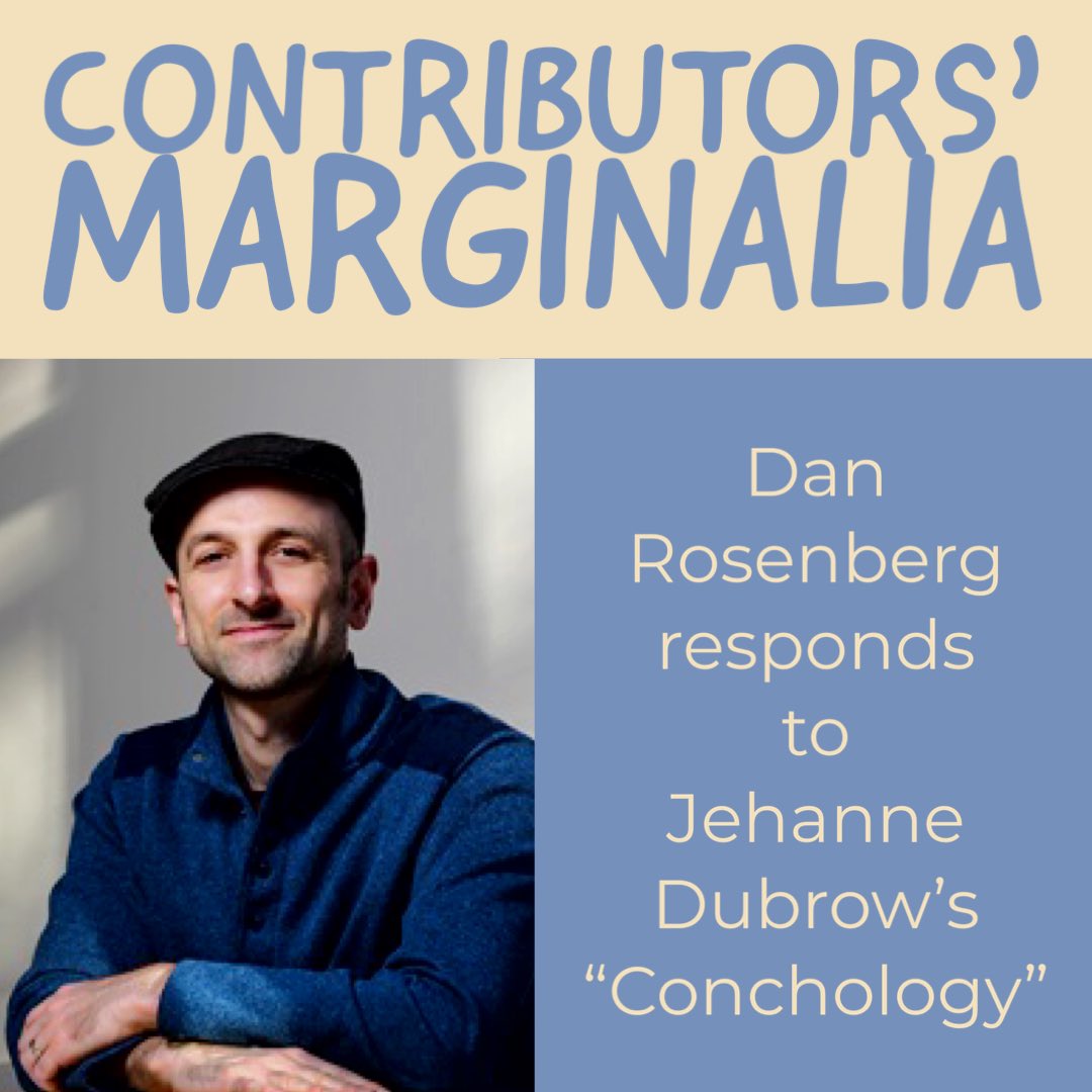 We took a little break for Thanksgiving last week, but Contributors’ Marginalia is back with Dan Rosenberg’s insights into the nature of spines and metaphors as he reflects on Jehanne Dubrow’s excellent “Conchology.” 
🔗 32poems.com/prose/back-pai…
#poetry #poetrycommunity #litmag