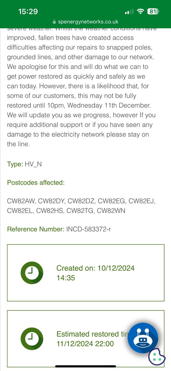 <a href="/SPEnergyNetwork/">SP Energy Networks</a> 
Funny how Storm Darragh caused only a minor interruption to our supply and 3 days later you take the network down for over potentially 30hrs…. What a joke. You don’t turn up when you inform us of planned outages &amp; then this…. How crap can you actually be?????