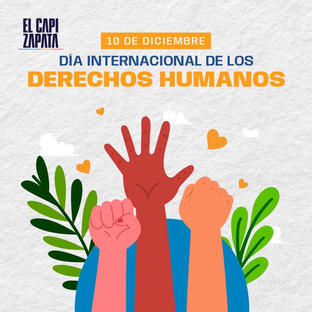 CapiZapataEC's tweet photo. Los derechos humanos no son una opción, son un derecho.
Hoy, el respeto a los derechos humanos es el primer paso para construir un mundo mejor para todos.
#CapiZapata
#CapiAmigo
#DiadelosDerechosHumanos https://t.co/PKZNkoZb8J