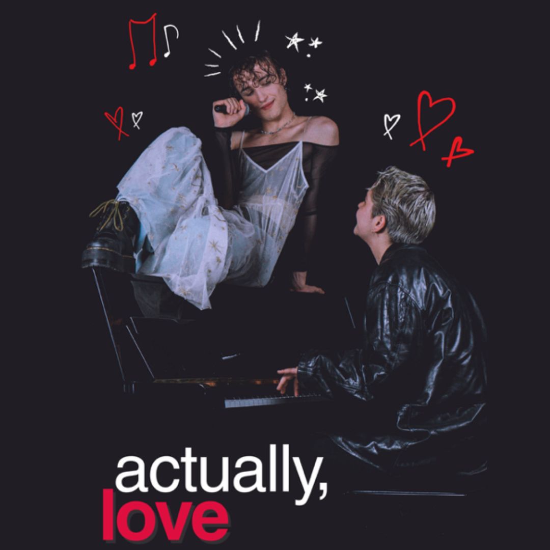 OrangeTreeThtr's tweet photo. Free for lunch on Friday? Join us for "whip-smart" and "dismarmingly touching" ACTUALLY, LOVE at 1pm. 

Jordan Broatch and Sam Woof (pictured) star, directed by Tomas Howells, with music supervision by Livi van Warmelo. 

🎟️https://t.co/S4THbTmmSw
📅Fri 13 Dec, 1pm https://t.co/JoyppF5Lw0