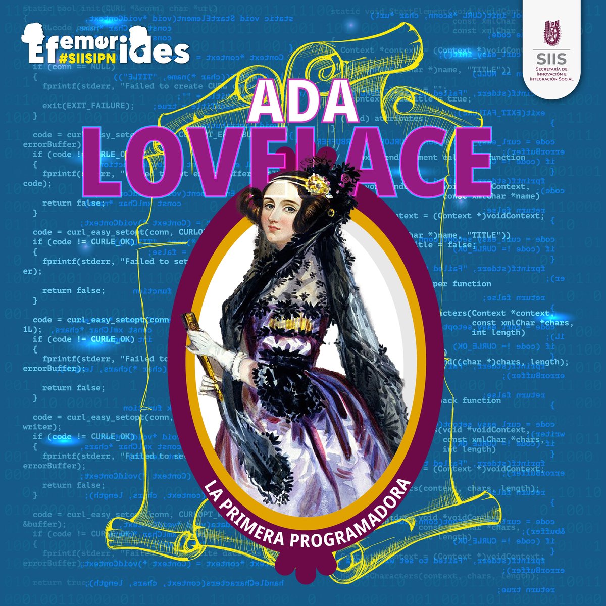 SIIS_IPN's tweet image. #UnDíaComoHoy en 1815 nació Ada Lovelace, la primera programadora. 🌟 Escribió el primer algoritmo para la Analytical Engine de Charles Babbage, sentando las bases de la informática moderna. 🚀💻 #AdaLovelace #Innovación #MujeresEnLaTecnología #HistoriaDeLaTecnología