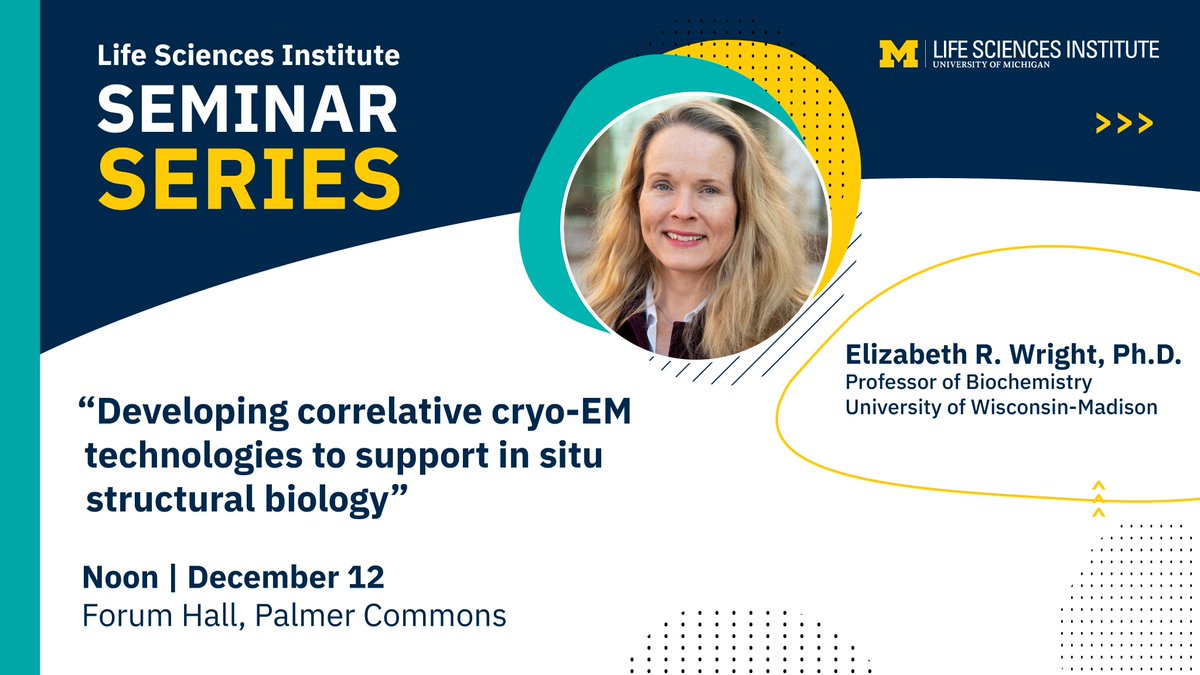 UMLifeSciences (@umlifesciences) on Twitter photo This Thursday (12/12) at noon, join us for our next LSI Seminar Series event!
<a href="/erwright73/">Elizabeth Wright</a> will describe how her lab is developing correlative #cryoEM technologies to improve specimen preservation, imaging and data processing and analysis.
myumi.ch/lsi-SeminarSer… This Thursday (12/12) at noon, join us for our next LSI Seminar Series event!
<a href="/erwright73/">Elizabeth Wright</a> will describe how her lab is developing correlative #cryoEM technologies to improve specimen preservation, imaging and data processing and analysis.
myumi.ch/lsi-SeminarSer…