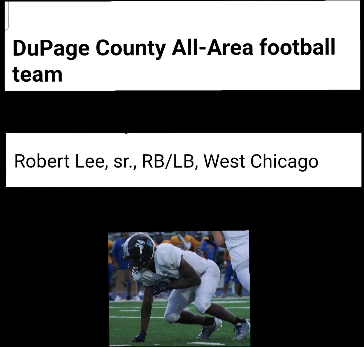Robert Lee (@robertl10166908) on Twitter photo Thank you. <a href="/dhpreps/">Daily Herald Preps</a> for naming me in the Dupage County All Area team. With 50 high schools in the county, I am extremely honored to be named. Thank you. <a href="/dhpreps/">Daily Herald Preps</a> for naming me in the Dupage County All Area team. With 50 high schools in the county, I am extremely honored to be named.