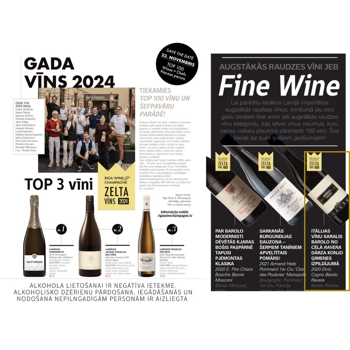 cognowines's tweet photo. What an honor! The gold medal has been awarded to our Barolo Ravera 2020 during the ‘Wine of the Year’ competition in Latvia.
Thanks Aigars Nords!
#winereview #cogno #cognowines https://t.co/hwQKXZtrCO