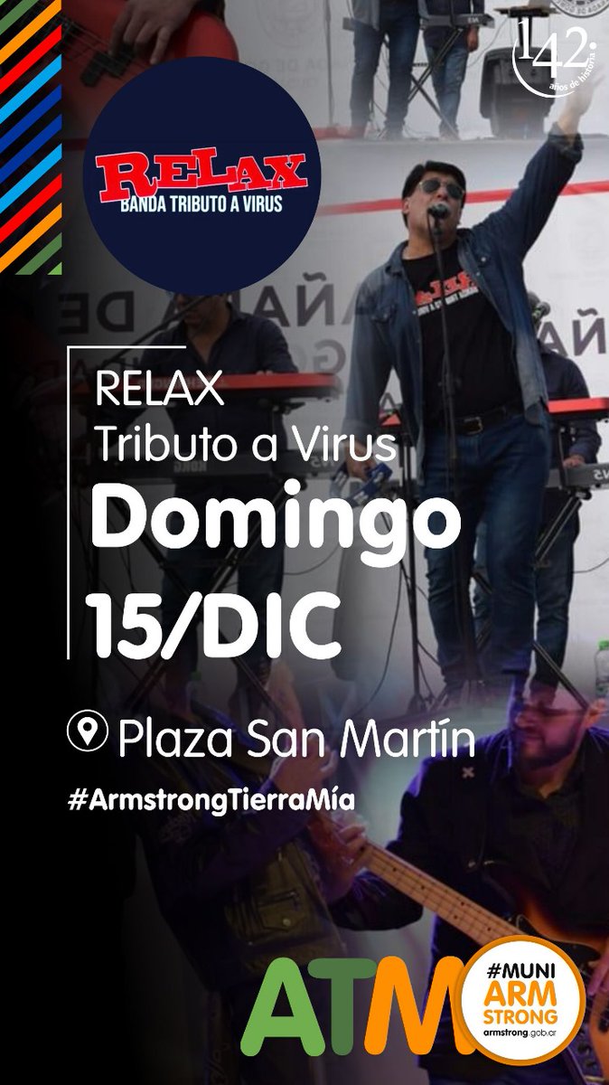 Este domingo toco con #Relax , banda tributo a #Virus en #Armstrong . Todos invitados!