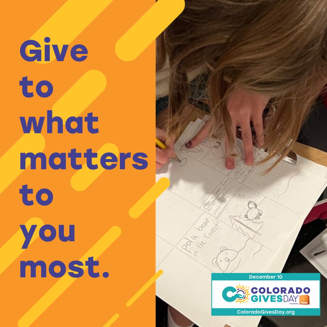 Today is the end of our #coloradogivesday fundraiser. 

In 2024 we offered three summer camps, nine Saturday workshops, and one hundred and fifty afternoon writing clubs

We’d love to offer even more programming in 2025

coloradogives.org/donate/Denverw…