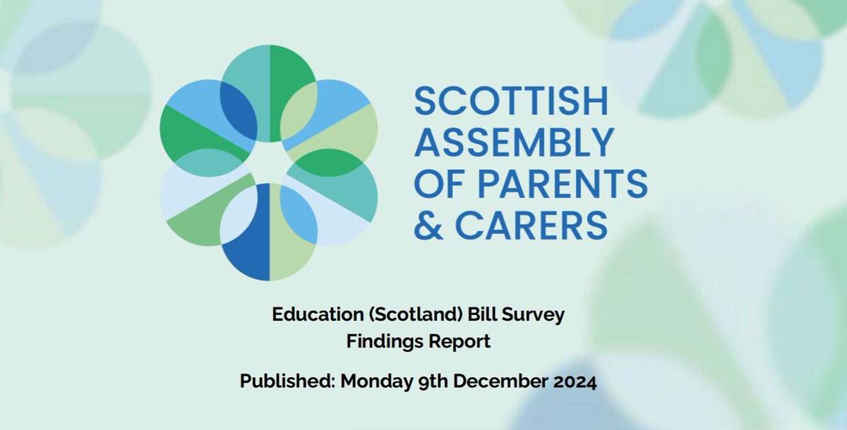 The first Scottish Assembly of Parents and Carers report is out now! 
parentcarerassembly.scot/news/all-news/…
Read survey findings on Assembly members' knowledge and understanding of the Education (Scotland) Bill. Further survey reports on parental involvement &amp; Assembly priorities to follow!