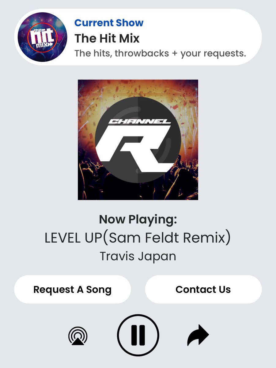 core_tora1st's tweet photo. I'm listening to Channel R Radio. One Station.All The Hits!
thank you for playing 🥳🫰
LEVEL UP (Sam Feldt Remix)
by Travis Japan
#TravisJapan #LEVELUPRemix #TJ_RadioOA #ChannelR @channelrradio @TravisJapan_cr https://t.co/JTSRVXLLdJ