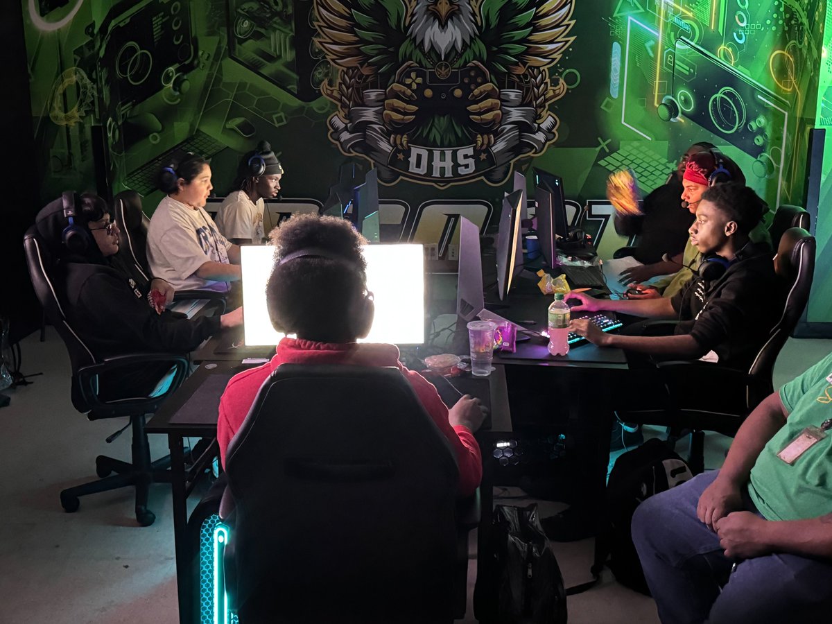 On Thursday, December 5, the DHS Fortnite team won the Central Division National Championship Title against Marble Falls HS.  Coincidentally, Marble Falls HS is the team that beat DHS in the State Championship competition last spring.
The Esports team is coached by Mr. Ryan Grant