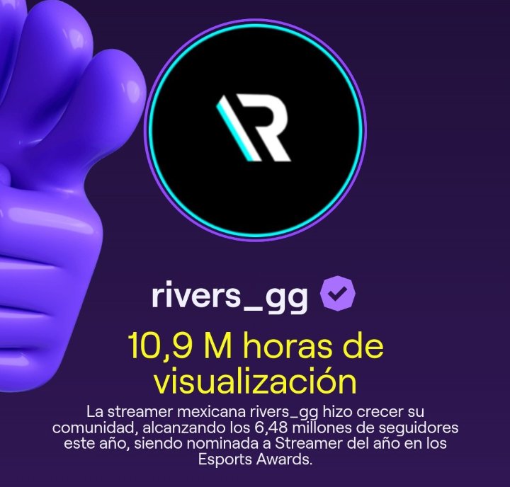 InfoRiversgg's tweet photo. 📢 || Rivers aparece en los streamers destacados del año de toda la comunidad de Twitch 🐤💜

#TwitchRecap https://t.co/z6O9X5qvwZ