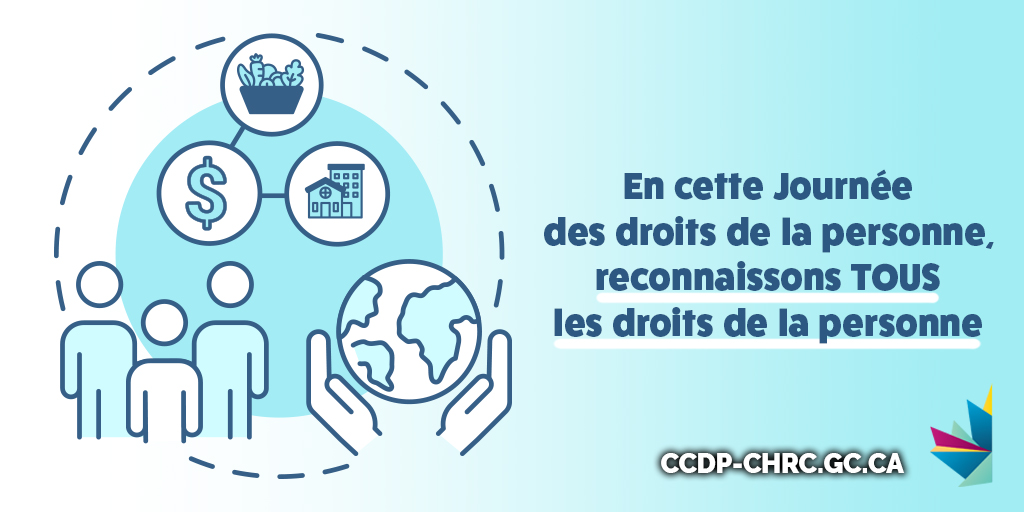 En cette #JournéeDesDroitsDeLaPersonne, nous reconnaissons : 

 Le droit de vivre sans discrimination 

 Le droit de vivre à l’abri de la pauvreté 

 Le droit de vivre dans la dignité

Les #DroitsSocioéconomiques comptent – lisez notre déclaration : bit.ly/41t42r5
