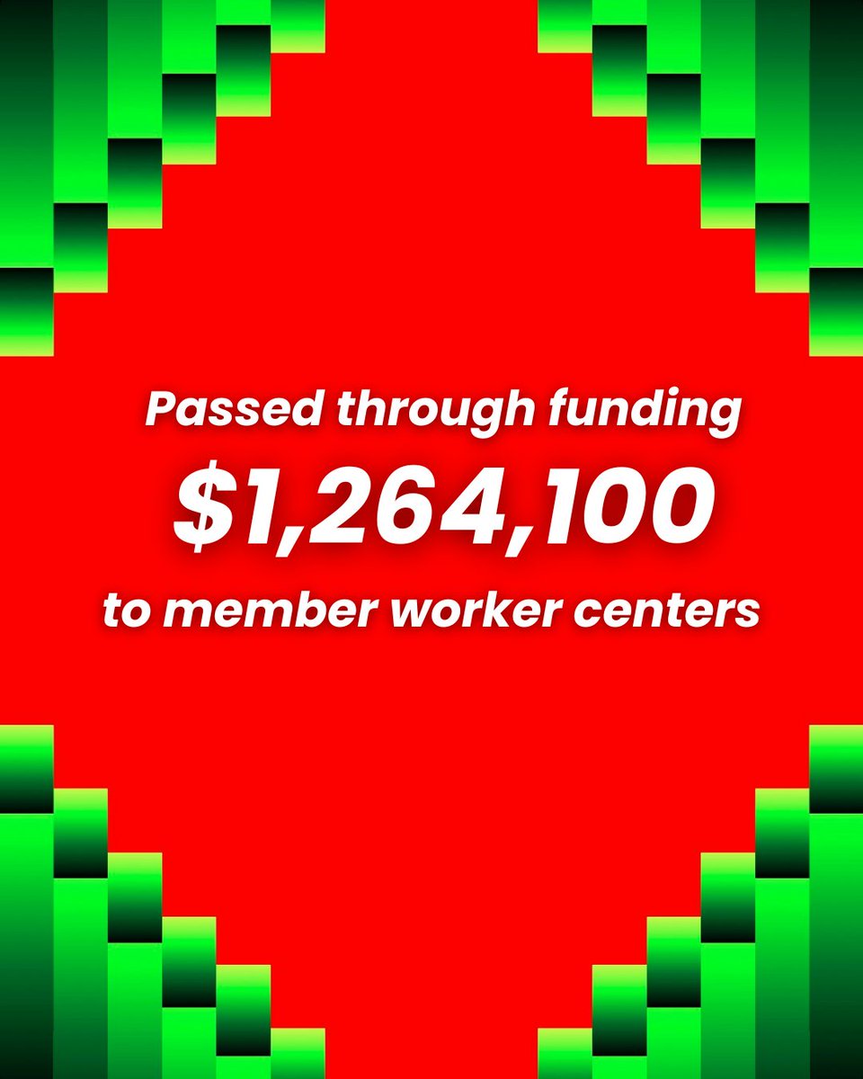 RaiseTheFloor's tweet photo. What a year!

💰 $270,000 recovered in wage theft claims
💵 Secured $1.26M in funding for worker centers.
📞 2 minutes—average wait time to talk to our legal team.
📑 Introduced U and T-Visa services

Here's to building on this momentum in 2025! https://t.co/trNfI1jKU9