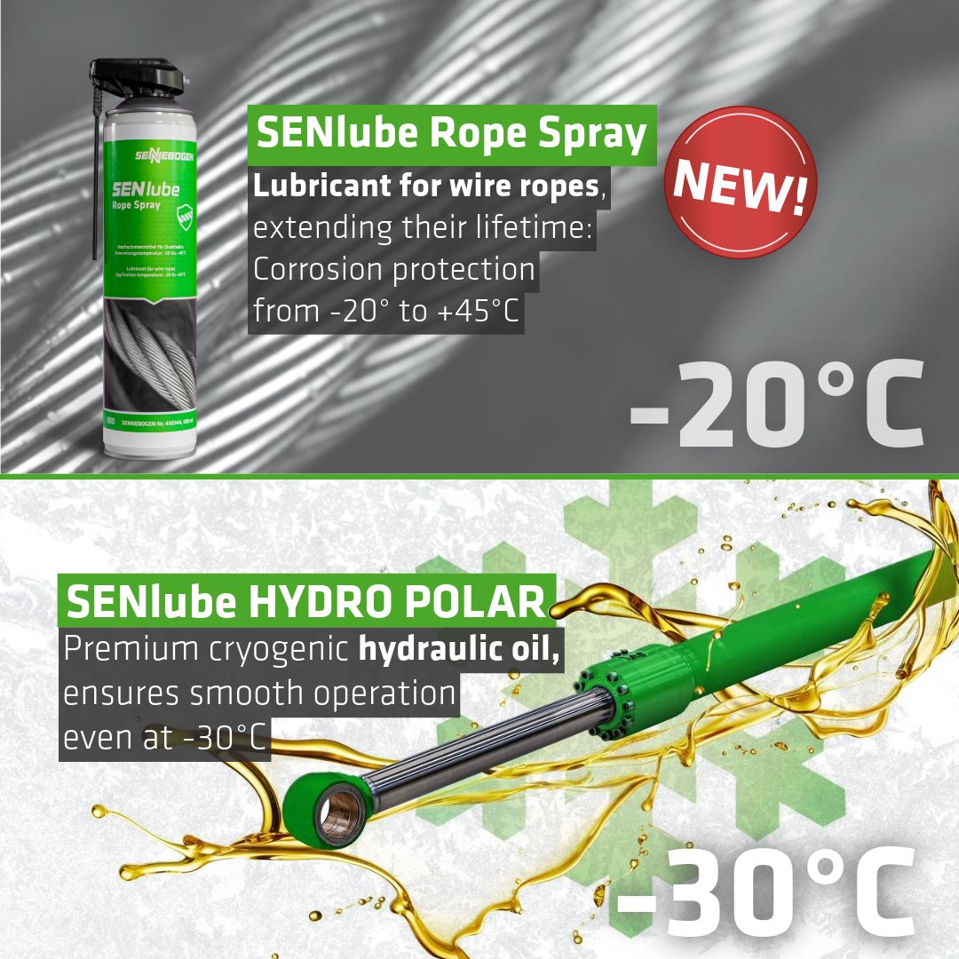 SENNEBOGEN_mk's tweet photo. #SENNEBOGEN's premium lubricants &amp; additives ensure your machines operating at maximum performance - even in the cold. 💪 
The #SENlube &amp; #SENprotect range includes solutions that are also well-suited for freezing conditions! ✅❄️

Learn more here: ➡️ https://t.co/hYsYZBV2NS https://t.co/AHz3gZi8UQ